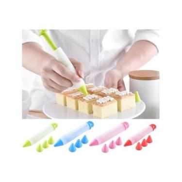 Imagem de Caneta Decoradora Alimentos Confeitaria Em Silicone 4 Bicos - Stuff