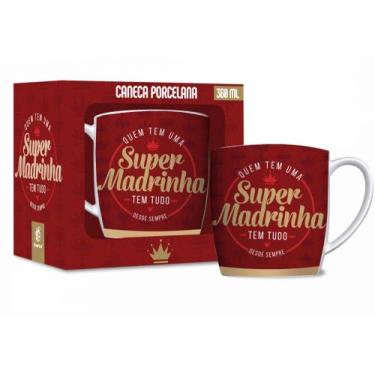Imagem de Caneca Café Porcelana Super Madrinha Dinha Dinda Presente - Brasfoot