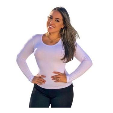 Imagem de Blusa Segunda Pele Feminina Decote Redondo Em Tecido Suplex - VINHA FA