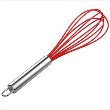 Imagem de Batedor De Ovos Inox / Nylon Vermelho 25cm Kehome - KE HOME