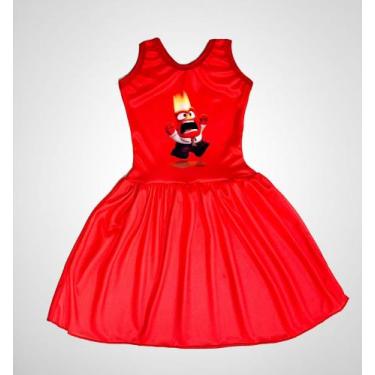 Imagem de Vestido Personagem Raiva Filme Divertidamente 2 Para Crianças Festas A