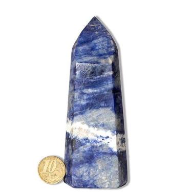 Imagem de Ponta Sodalita Gerador Pedra Natural  11 a 12cm 250g Classe A - Crista