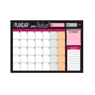 Imagem de Lousa Quadro De Aviso Planejamento Semanal - Planner - 20x26cm + Canet