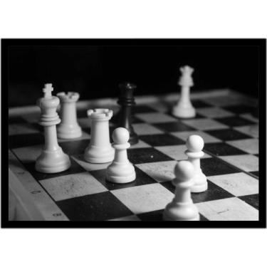 Imagem de Quadro Decorativo Xadrez Tabuleiro Jogos Com Moldura RC033 - Vital Pri