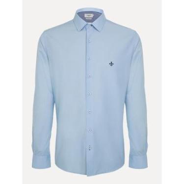 Imagem de Camisa Dudalina Masculina Slim Superfine Cotton Lisa Azul Claro-Masculino