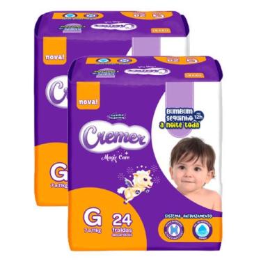 Imagem de Kit 2 Fralda Cremer Magic Care Tamanho G Prática 24 Unidades Descartáv