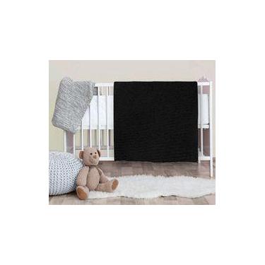 Imagem de Manta cobertor bebe Confort microfibra 90 x 110 cm Preto - 100% poliés