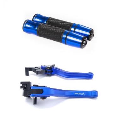 Imagem de Manete Manopla Esportivo Kawasaki Zx 10r 16 a 20 - Stark Race, Azul