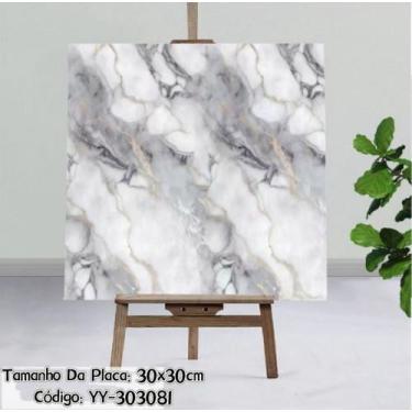 Imagem de Kit Com 20 Peças Placa Papel de Parede 3D Marmore Autocolante adesivo 