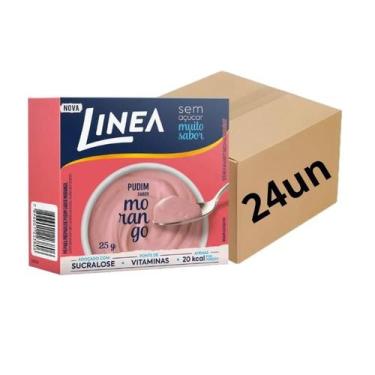 Imagem de Pó para Pudim De Morango Linea 25g Caixa Com 24 Un