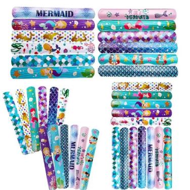 Imagem de Kit 5 Pulseira Bate Enrola Personalizada Heróis Sereia etc - Topmixsho