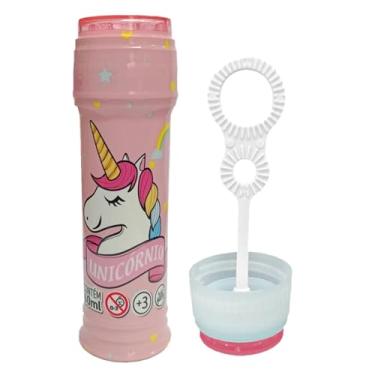 Imagem de Conjunto 10 Brinquedos de Plástico Nacional para Mimos Lembrancinhas de Aniversário Kit Prendas e Sacolinha Surpresa Festas (Tubo Bolhas de Sabão Unicórnio)