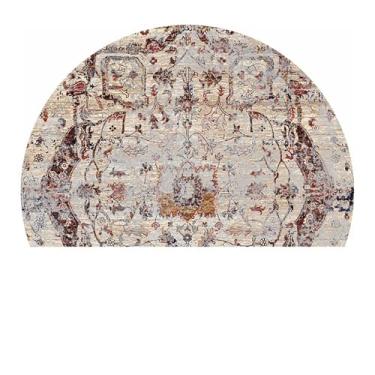 Imagem de Tapete redondo abstrato para sala de estar tapetes macios para sala de jantar embaixo da mesa, tapete antiderrapante para entrada de escritório e cozinha (flor 24,50 x 75 cm)