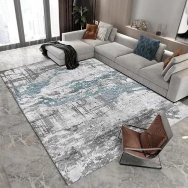 Imagem de Tapete cinza claro verde estilo moderno decoração de sala de estar tapete grande sofá cabeceira área tapetes quarto sala, flanela 11.100 x 160 cm 39,4 x 63 pol.