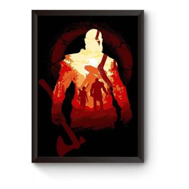 Imagem de Quadro Arte Minimalista God Of War Poster Moldurado