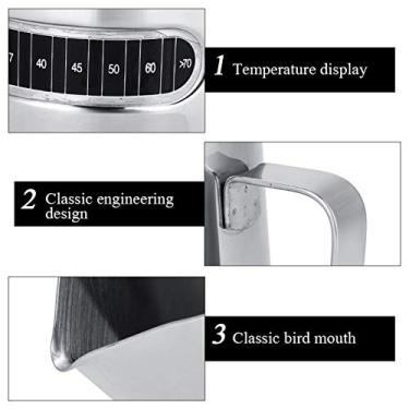 Imagem de Copo para Vaporizador de Leite, Jarro para Espuma de Leite Expresso Com Polimento de Espelho 600ml de Aço Inoxidável Jarro para Espuma de Leite para Leite, Expresso, café