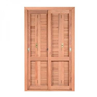 Imagem de Kit Porta de Madeira Veneziana PE521 Gold Esel 216cmx120cmx14cm Natural