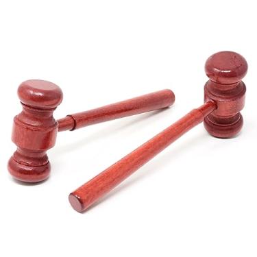 Imagem de Honbay 2 peças de madeira juiz martelo juiz martelo fantasia acessório de fantasia de justiça acessórios adereços martelo de tribunal de madeira para festa de cosplay de Halloween