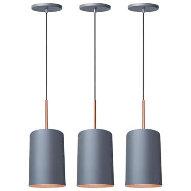 Imagem de Kit 3 Luminária Pendente Veneza Cinza