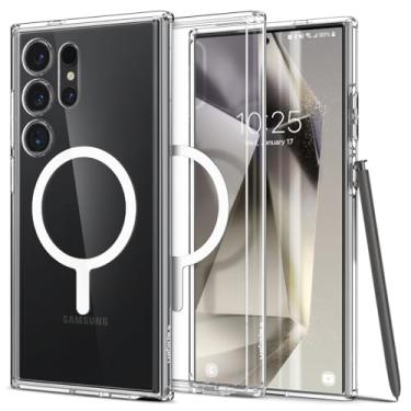 Imagem de Capa magnética Spigen para Samsung Galaxy S24 Ultra: Ultra Hybrid MagFit [Anti-amarelecimento][à prova de choque] para Samsung Galaxy S24 Ultra - Branca