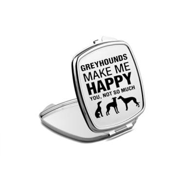 Imagem de Espelho compacto Greyhounds, presente de galgos, espelho fotográfico Make Me Happy Greyhounds Make Me Happy, espelho de maquiagem de viagem, espelho pequeno de mão, espelho de bolso portátil, ideia de