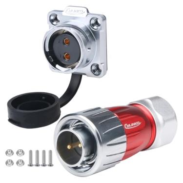 Imagem de CNLINKO Conector impermeável M20, série DH 20 2/3/4/5/7/9/12 pinos tipo de conexão baioneta tipo de conexão concha de metal plugue macho soquete fêmea conectores IP68 (2 pinos)