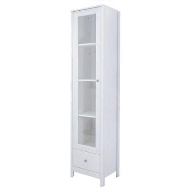 Imagem de Cristaleira 1 Porta Vidro 1 Gaveta 180x43 cm E962 Branco Dtall - Milan