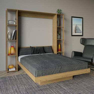 Imagem de Cama de Casal Articulada 8 Prateleiras 2 Nichos Amêndoa Cm8040 - Tecno