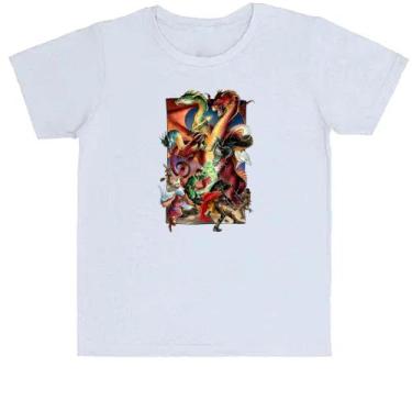 Imagem de Camiseta Infantil  Caverna do Dragão - Luta contra Tiamat - Alearts, 2