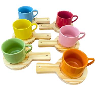 Imagem de Jogo 6 xícaras café/chá hotel 200ml c/ pires Pinus panela