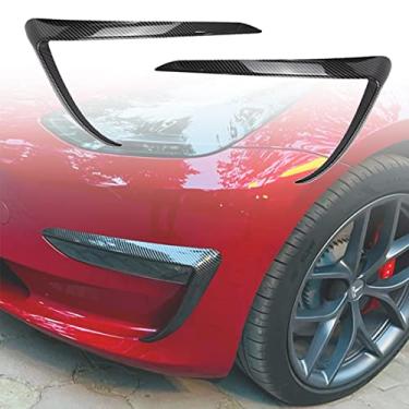 Imagem de Wocch Tesla Model 3 Aerofólio de sobrancelha para Tesla Model 3 2017 2018 2019 2020 2021 (fibra de carbono brilhante)