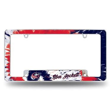 Imagem de Rico Industries NHL Columbus Blue Jackets Tie Dye 30,48 cm x 15,24 cm Moldura de placa automotiva para carro/caminhão/SUV