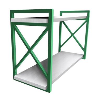 Imagem de Prateleira Estilo Industrial Suspensa 20x60cm com MDF BRANCO Estilo Industrial Funcionalidade Decoração Estante Moderna Cozinha Escritório Sala (VERDE)