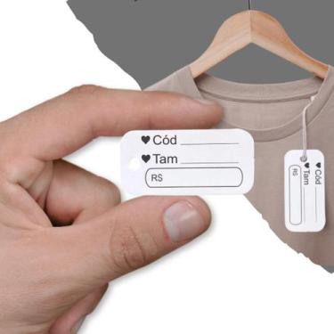 Imagem de 500 Peças  Mini Tag Para Roupas  Tam.2 x 4 Cm - 4Food Print 