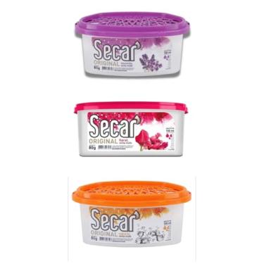 Imagem de Kit com 3 Desumidificador Antimofo Secar 80g para Armário, Guarda-roupas, Gavetas, Etc.