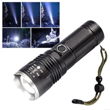Imagem de Lanterna LED Recarregável T109, 1000 Lúmens, IP65 Resistente à Água, Zoom Ajustável, Bateria de Longa Duração, Ideal para Emergências, Camping e Atividades ao Ar Livre