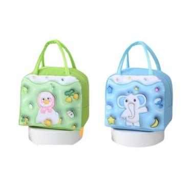 Imagem de Kit 2 Lancheira Escolar De Desenho Animado Infantil Bolsa Portátil Lin