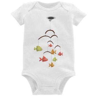Imagem de Body Bebê Peixinhos Móbile - Foca na Moda, Branco, G