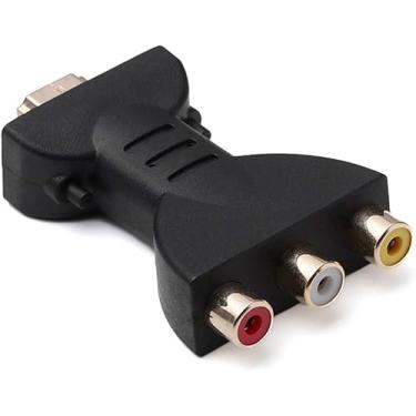 Imagem de WLngtv Conversor AV HDMI para 3-RCA preto | Adaptador macho para fêmea para TV, DVD e áudio doméstico | Solução Plug-and-Play HDMI para RCA
