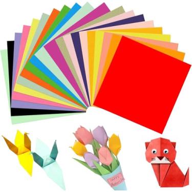 Imagem de YOUNGWELL 200 Folhas de Papel Origami Quadrado de 8", 20 Cores de Papel Origami Grande 8X8, Papéis Origami Coloridos Frente e Verso para Iniciantes, Papel Origami para Artes e Ofícios