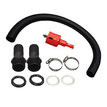 Imagem de Fenteer Kit de transbordamento de barril de chuva, coleta de água, fácil instalação, tubo de conexão de mangueira portátil para varanda, jardim, atividades ao ar livre, 2,5 cm com cone