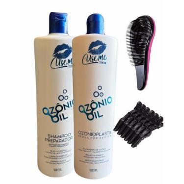 Imagem de Kit completo para redução de frizz hidratação e nutrição ozonio oil us