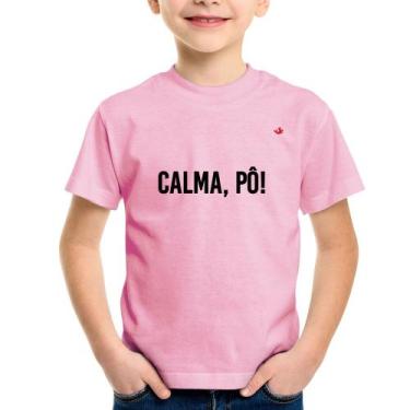 Imagem de Camiseta Infantil Calma, pô! - Foca na Moda, Rosa bebê, 12