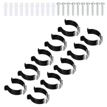 Imagem de Boxonly T10 Suporte de clipes U para suporte de montagem de lâmpada de LED Suporte de tubo fluorescente de aço inoxidável Braçadeiras de tubo de parafuso de mola clipes de ferramentas preto pacote com
