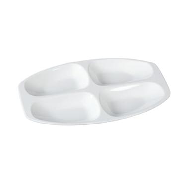 Imagem de Prato de mesa branco, imitação de porcelana lanche multi-grade prato de lanche -441-13