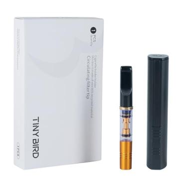 Imagem de Tiny Bird Filtro de cigarro reutilizável, com um elemento de filtro de metal destacável, reduz manchas de alcatrão e fumaça, ecologicamente correto e higiênico, compatível com 3 tamanhos: grosso,