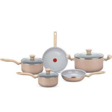 Imagem de Jogo de Panelas Rochedo Light Sand Antiaderente 5 Peças