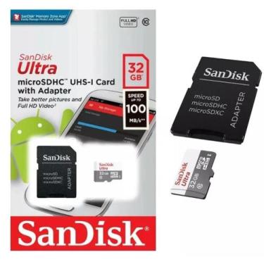 Imagem de Cartão Micro Sd 32gb Ultra Classe 10 MicroSDXC UHS-I 100mb/S - Sandisk