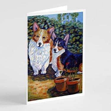 Imagem de Caroline's Treasures 7094GCA7P Cardigã e Pembroke Corgi Cartões de felicitações e Envelopes Pacote com 8, 7 x 5, multicolorido