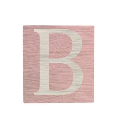 Imagem de Cubo Rosa Bebê Letra Branca Festa Chá de Bebê Decoração 8x8x8 Cm Mdf M